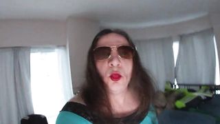 Insatiable Mature CD toying alone in Underwear and Jerking with a mirror.