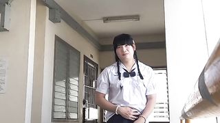 FN029 I'm displaying it to an older dude in my college uniform