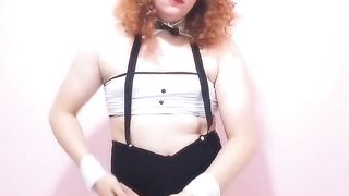 Transgender nymph showcasing off her pubes to the camera