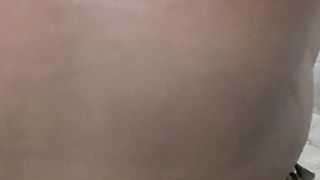 Ultra-Cute transgender princess showers with sugary gams in high-heeled slippers while fapping with a good-sized fuck stick in her taut culo