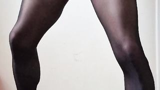 Tgirl with LARGE MAN MEAT in stockings Ample CUMLOAD