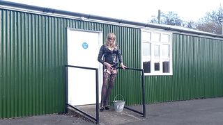 Gina Peeing and Milking at the Community Hall