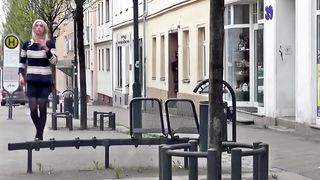 Public Walk - Transgirl outside in Town