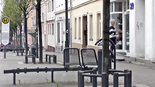 Public Walk - Transgirl outside in Town