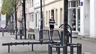 Public Walk - Transgirl outside in Town