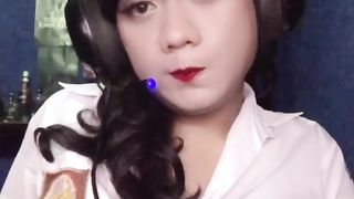 Crossdressing Highschool indonesia garb and outdoor getting off