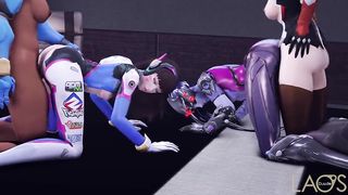 Overwatch Themed Hermaphroditism 4 Way Shagging