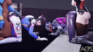 Overwatch Themed Hermaphroditism 4 Way Shagging
