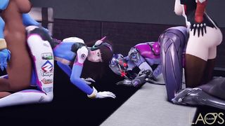 Overwatch Themed Hermaphroditism 4 Way Shagging