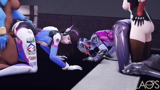 Overwatch Themed Hermaphroditism 4 Way Shagging