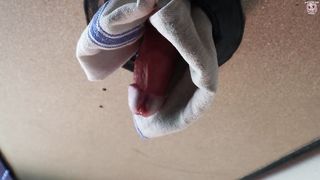 Mitts free-for-all Fleshlight pound on table