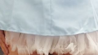 Sissy maid after cleaning determined to have fun with her smallish man sausage