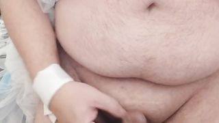 Sissy maid after cleaning determined to have fun with her smallish man sausage