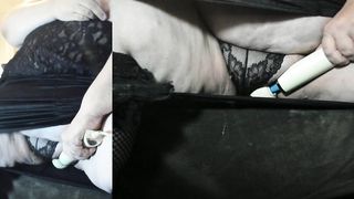 Vibro on lil' pantied pleasure button - SSBBW Crossdresser