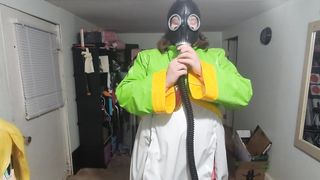 vinyl Suit Gasmask Breathplay and Costume Play