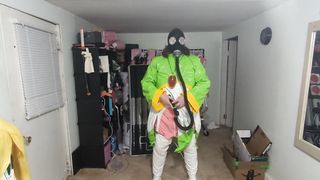 vinyl Suit Gasmask Breathplay and Costume Play