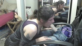 Jenn Gets a Fountain In Her Purple Sundress