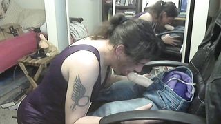 Jenn Gets a Fountain In Her Purple Sundress