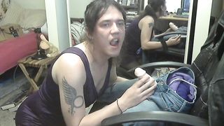 Jenn Gets a Fountain In Her Purple Sundress