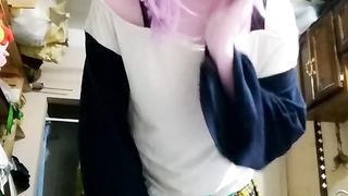 Kigurumi wearig underwear long movie