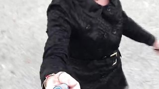 Tiny sissy in virginity ambling in public