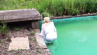 Sheer Humid Doable - randy she-male in moist antique undergarments