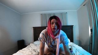 Trans Damsel Pummeled Switch Sides Cowgirl in Virginity