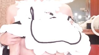 Re:Zero Rem ANIME PORN femboy cosplayer cowgirl hump