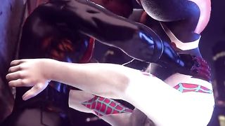 Spider-Smooch Blowage: Miles Morales x Masculine Spider-Gwen part two