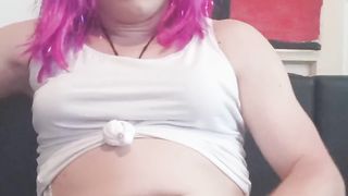 Czech Crossdresser Barbara White fapping on web cam