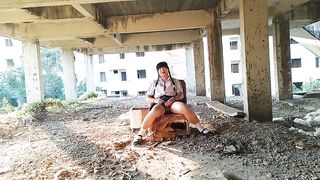 FN034 I'm back in my high college uniform