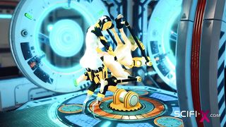 Fresh version of intercourse futa android. Naughty & ultra-cute handcuffed young dark haired deepthroats sausage and gets pulverized