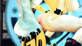 Fresh version of intercourse futa android. Naughty & ultra-cute handcuffed young dark haired deepthroats sausage and gets pulverized