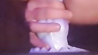 Sky railing spurting fuck stick close up