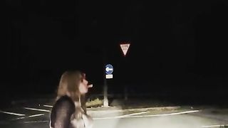 Jaw-Dropping Ash-Blonde stroking in Public