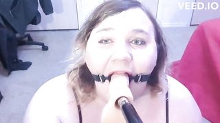 She-Male instructing to suck. Lots of slobber!