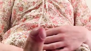 Solo femboy unloads monstrous jizm stream