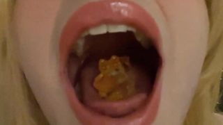 Slurping some gummybears (Vore POINT OF VIEW) (Crossdresser)
