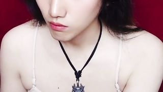 DUMB JAPANESE T-MODEL JIZM WHILE EYEING SISSY MENTAL DOMINATION (TOTAL)