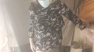 Suspending out in a summer sundress and taut love glove miniskirt