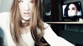 White Anine Pt4! Pornhub and chill in woman mask Anine!