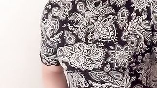 Nicki-Crossdresser - in Summer-Sundress & Stocking masturbating her Pecker - Close Up