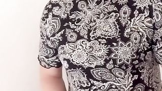 Nicki-Crossdresser - in Summer-Sundress & Stocking masturbating her Pecker - Close Up