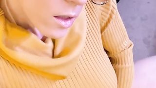 Golden Glow- Syn Thetic Trans Aunty With Large Cupcakes And Sweater Sundress