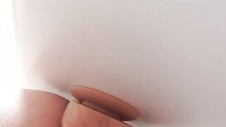 Toni finds a Faux-Cock stucked on the doorframe and embarks to have fun