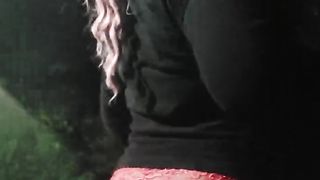 Outdoor walk in Undergarments in the Park Crossdresser Juvia Jolie