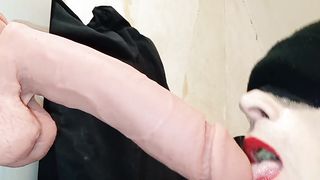 Deepthroating Off Faux-Cock monstrous