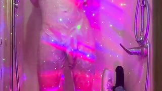 T-Model being Insatiable in the Bathroom with a BIG BLACK COCK Faux-Cock