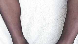 I dump my spunk on my nylon soles and knead it.