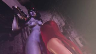 Overwatch widow screws red-haired lady